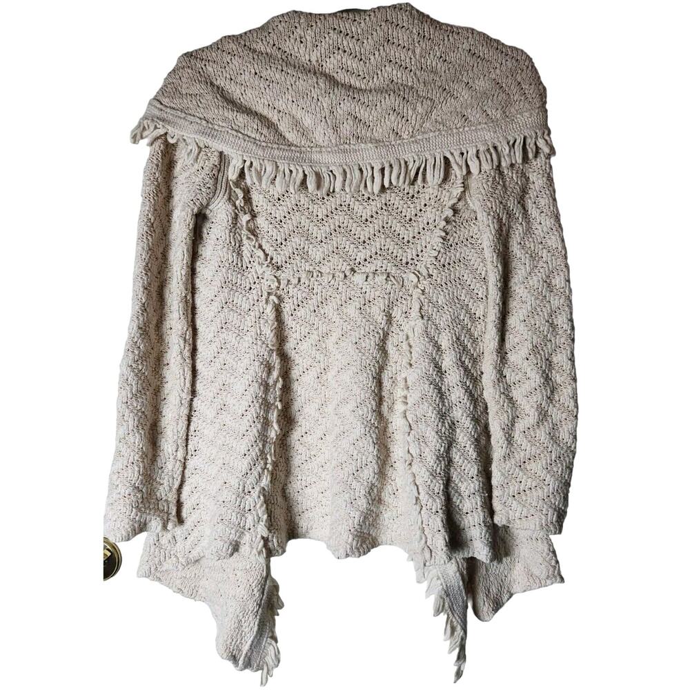 Anthropologie Angel Of The North Cardigan Size Small sweater Fringe Ruffle Boho - Picture 6 of 10